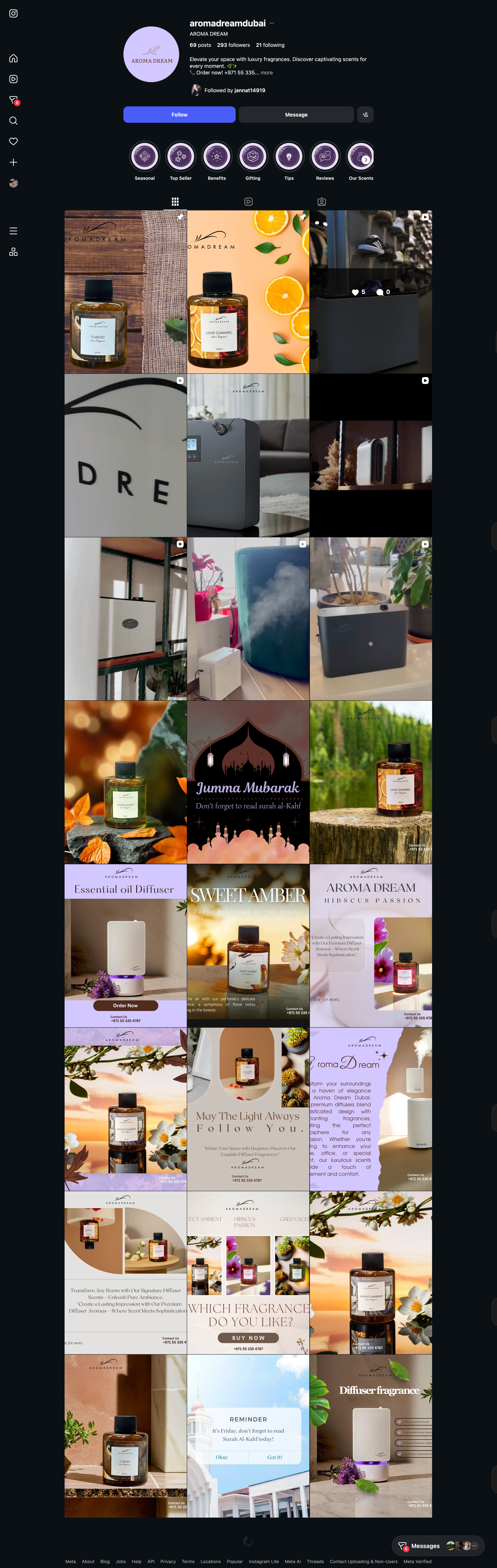 Aroma Dream Dubai Instagram