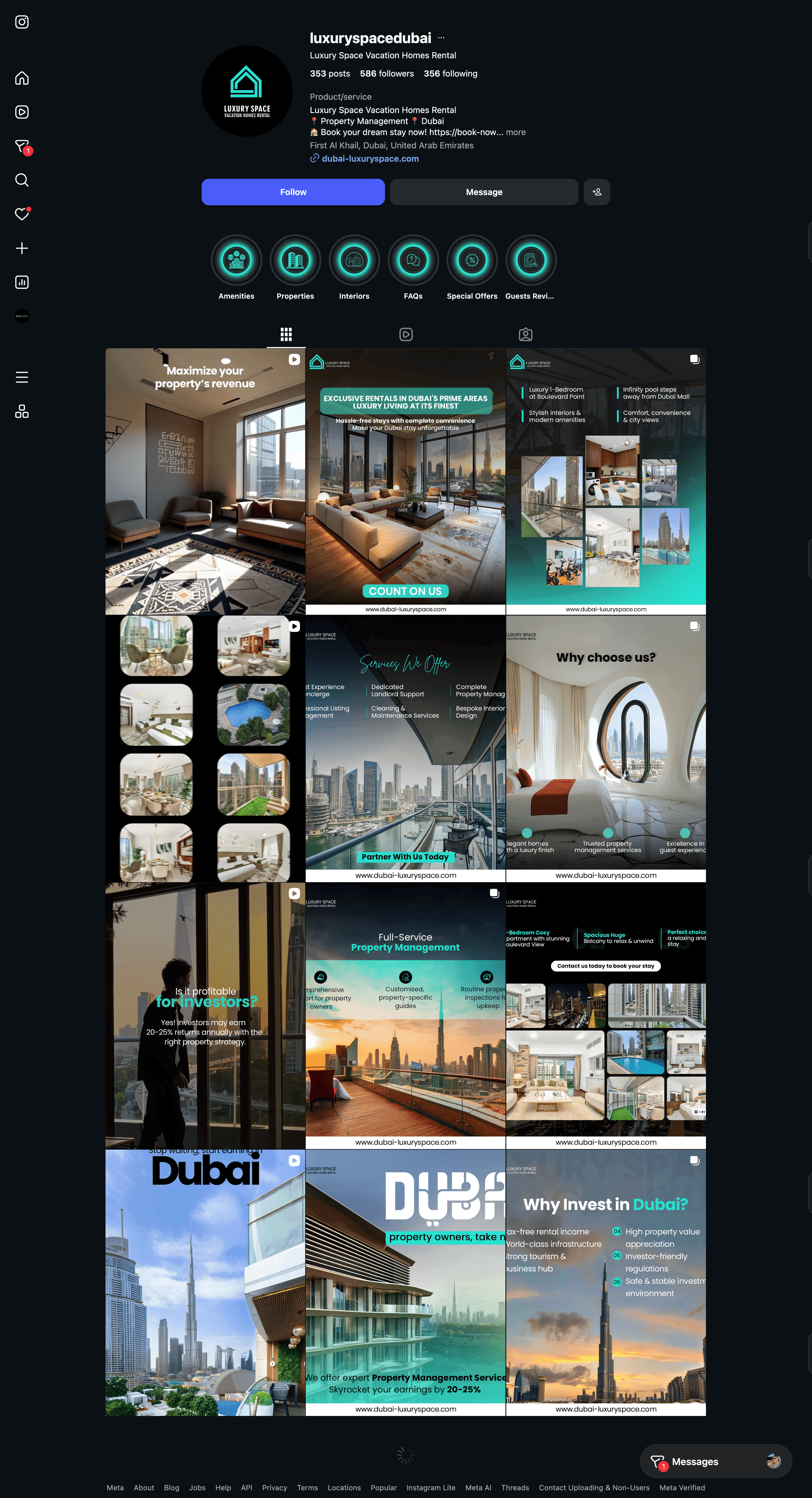 Luxury Space Dubai Instagram
